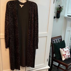 Terra & Sky Animal Print Cardigan - Black and Brown